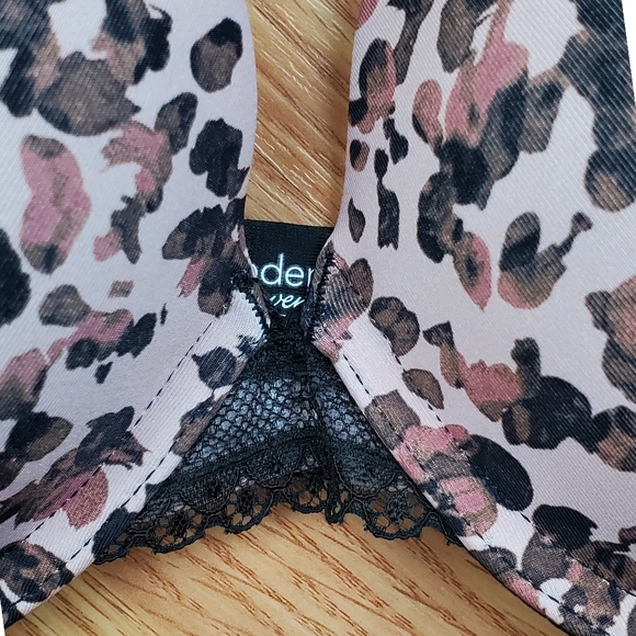 NWT Modern Movement 30 D lace wing push up t shirt bra abstract leopard cross  - Picture 4 of 12